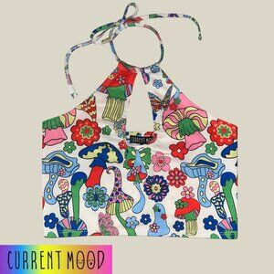Current Mood Dolls Kill Surreal World Mushroom psychedelic halter top (S)